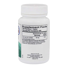 Advanced Research packaging showing zinc orotate tablets and USA-made quality
