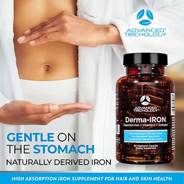 Dosing guidance on Derma-Iron bottle for gentle iron absorption
