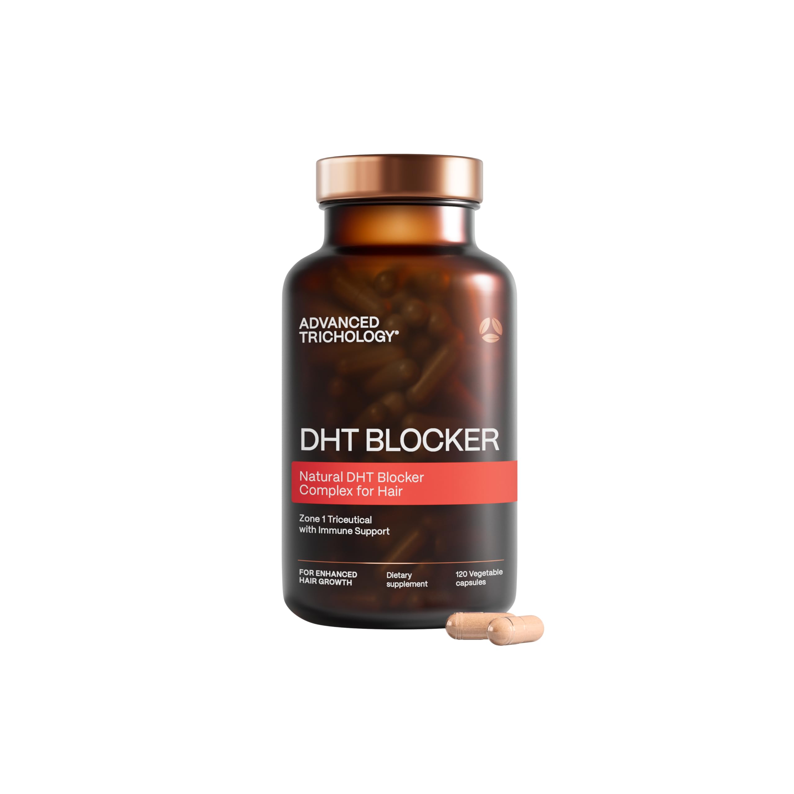 Advanced Trichology DHT Blocker bottle for easy daily use