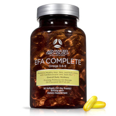 Advanced Trichology EFA Complete bottle showing omega 3-6-9 blend for daily balance