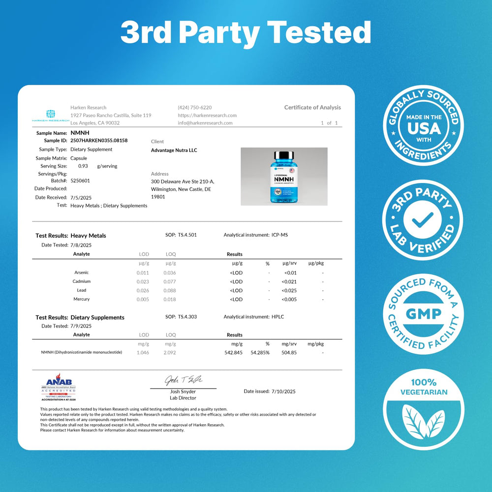 AdvantageNutra two-pack box back shows dosage and succinct benefits