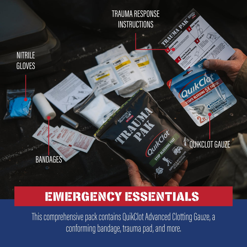 Adventure Medical Kits Trauma Pak emergency instructions guide for quick response.
