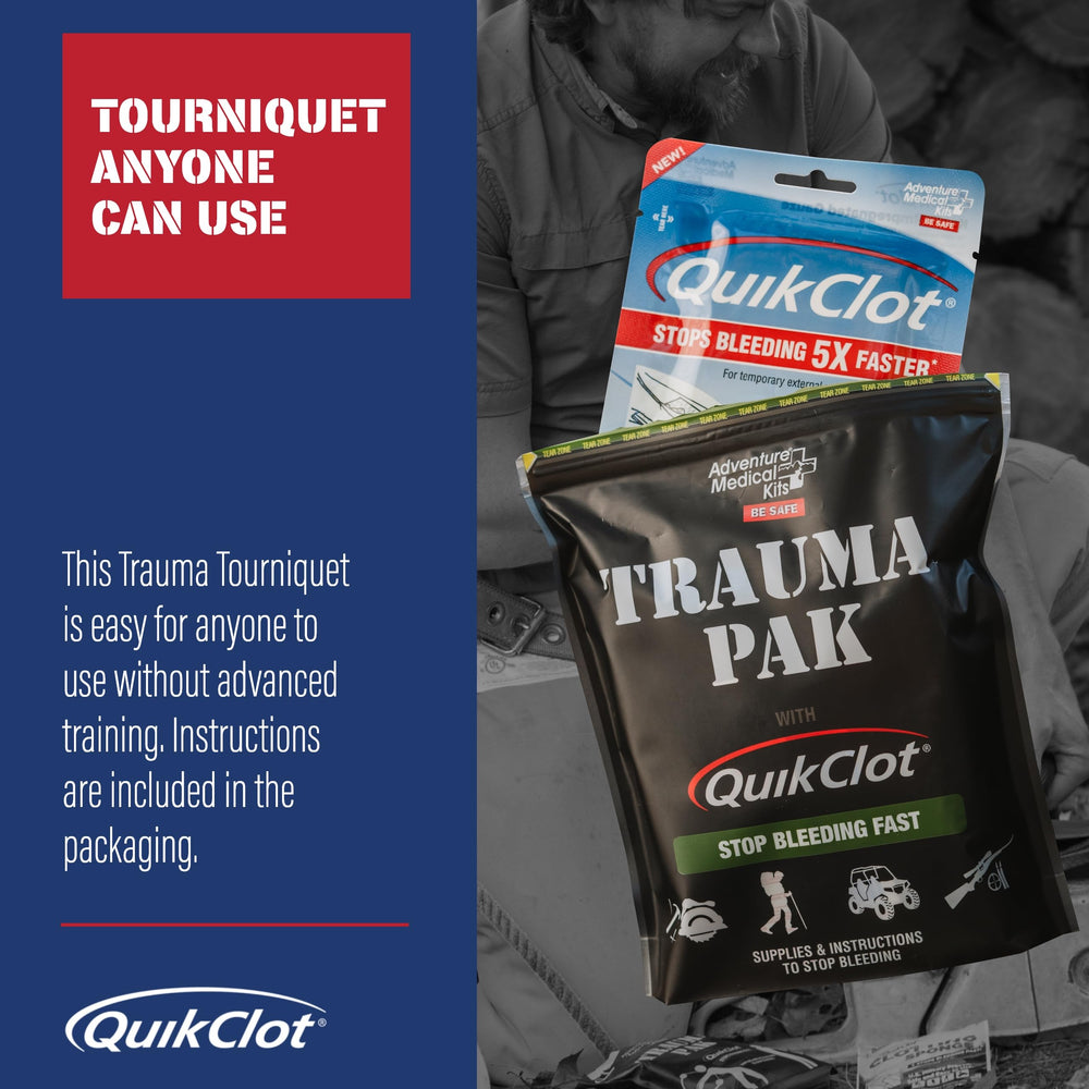 Adventure Medical Kits Trauma Pak trauma pad and gauze for wound care scenarios.