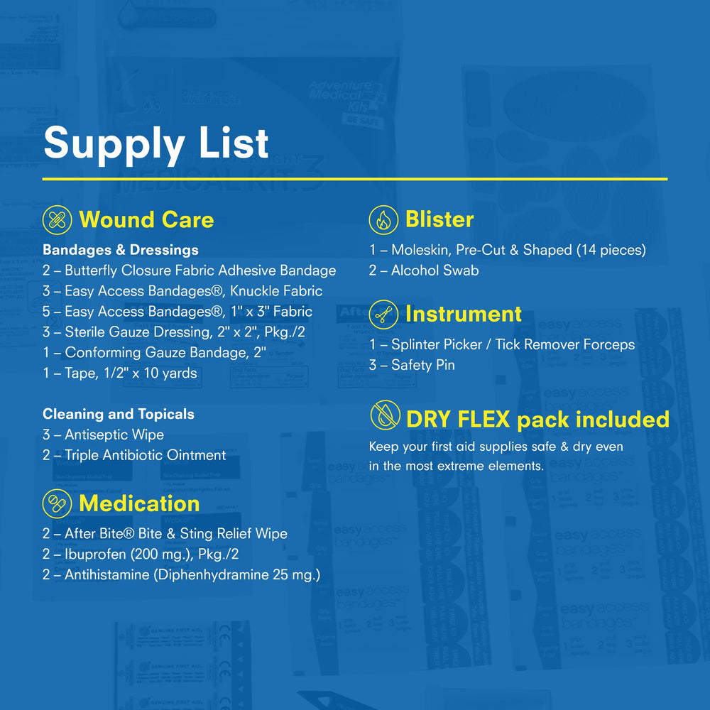 Adventure Medical Kits Ultralight Watertight Kit .3 blister care moleskin for friction relief.