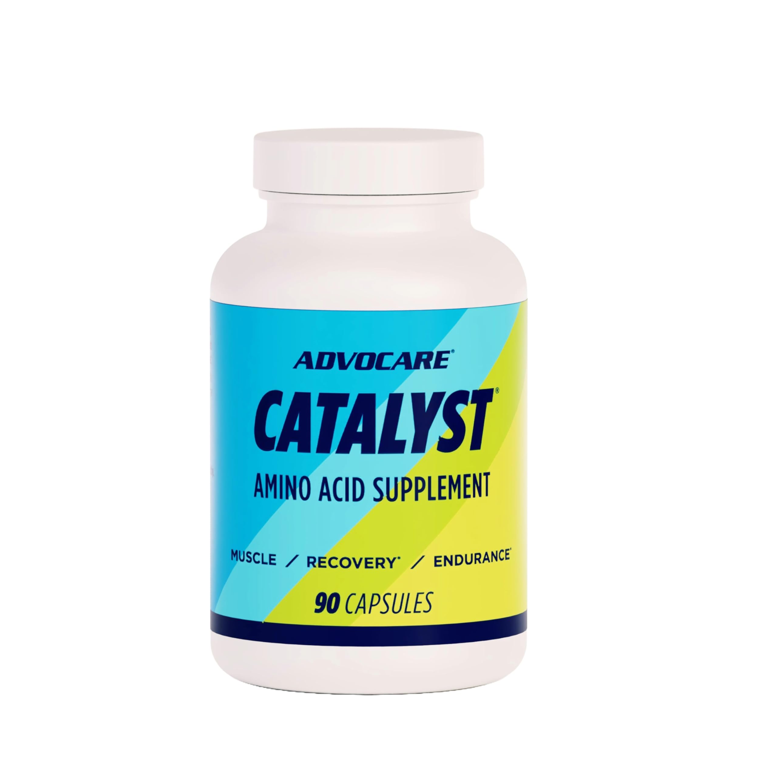 AdvoCare Catalyst bottle front view, sleek design for daily use during workouts.