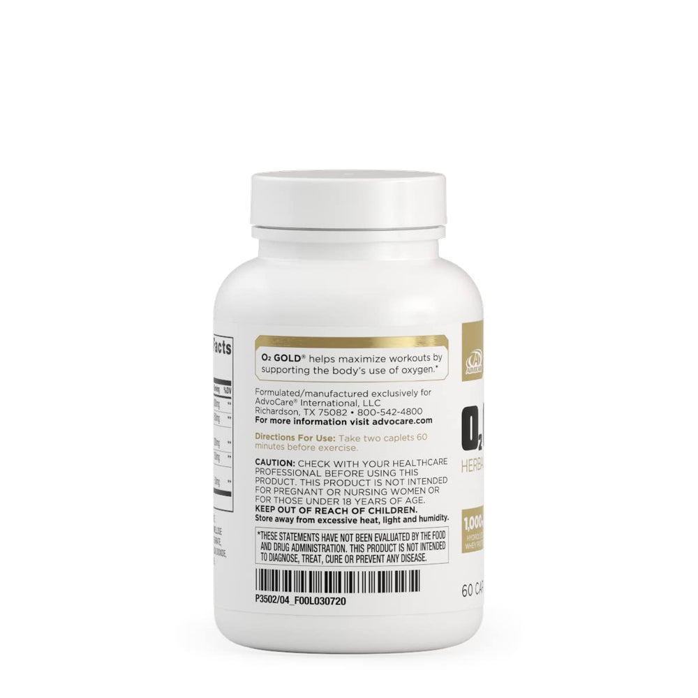 AdvoCare O2 Gold ingredients panel showing hydrolyzed whey protein and beet root