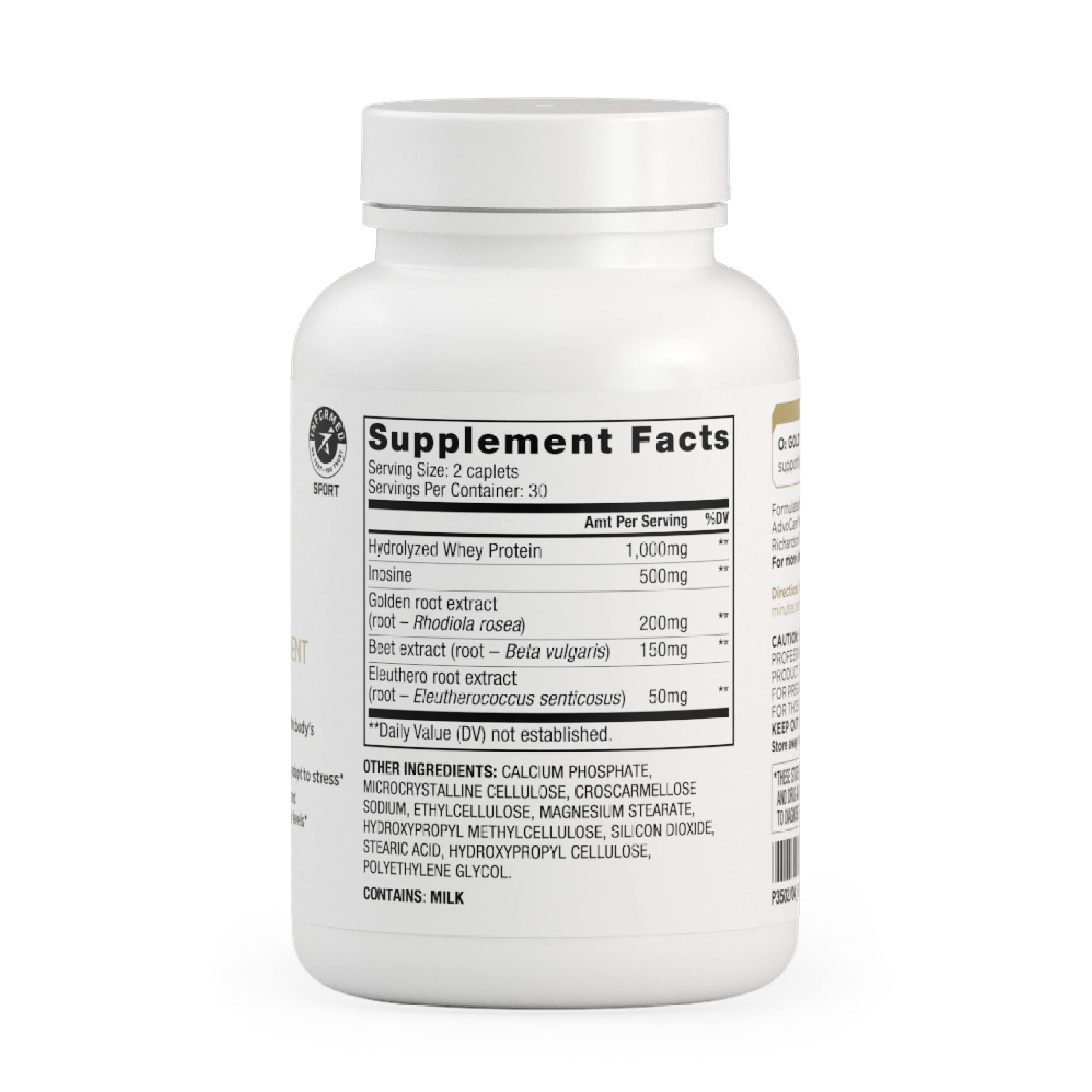 AdvoCare O2 Gold tablets lined up for a convenient daily energy option