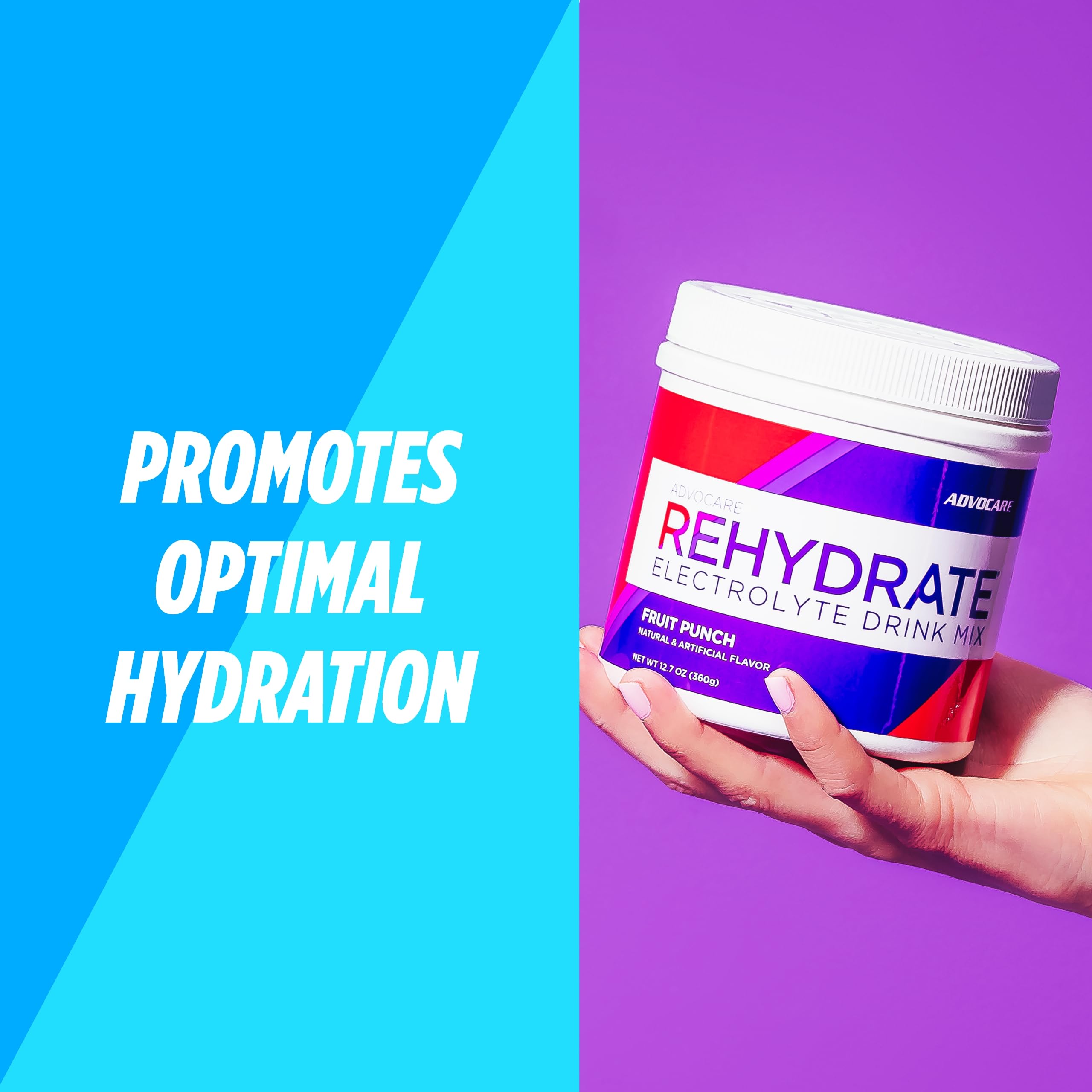 Close-up of electrolytes in AdvoCare Rehydrate for mineral balance.