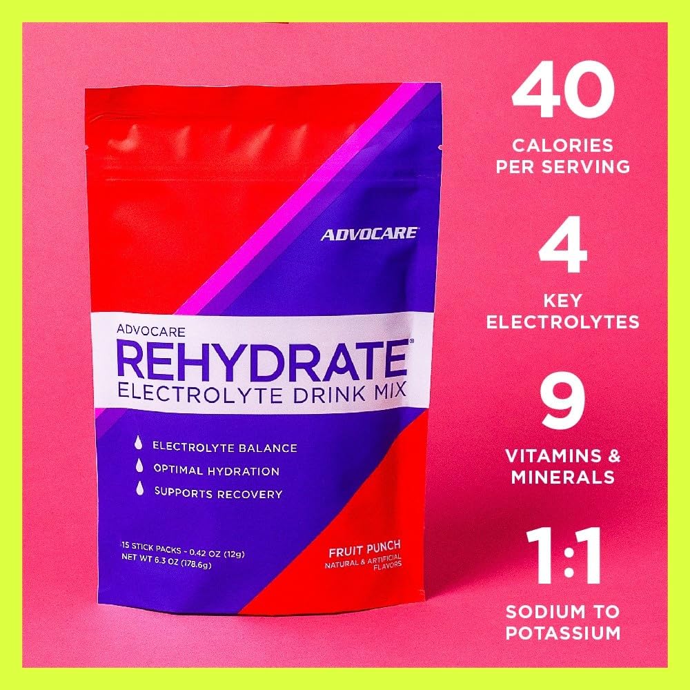AdvoCare Rehydrate pour into glass illustrating easy post-workout recovery