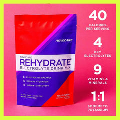 AdvoCare Rehydrate pour into glass illustrating easy post-workout recovery