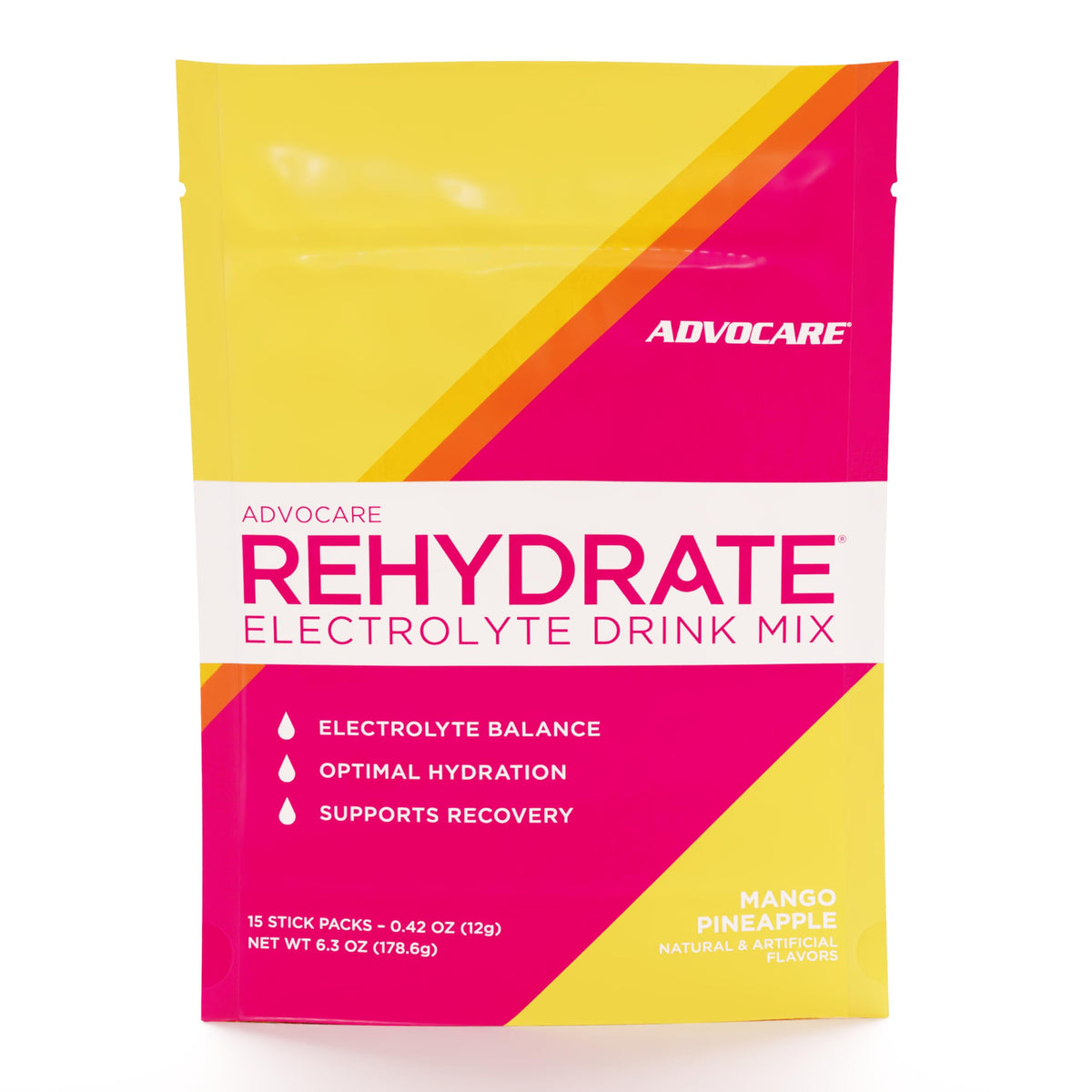 AdvoCare Rehydrate mango pineapple stick-01 on-the-go hydration and recovery.