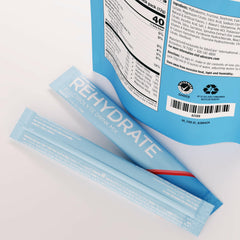 AdvoCare Rehydrate single-serve sticks offer quick hydration during workouts