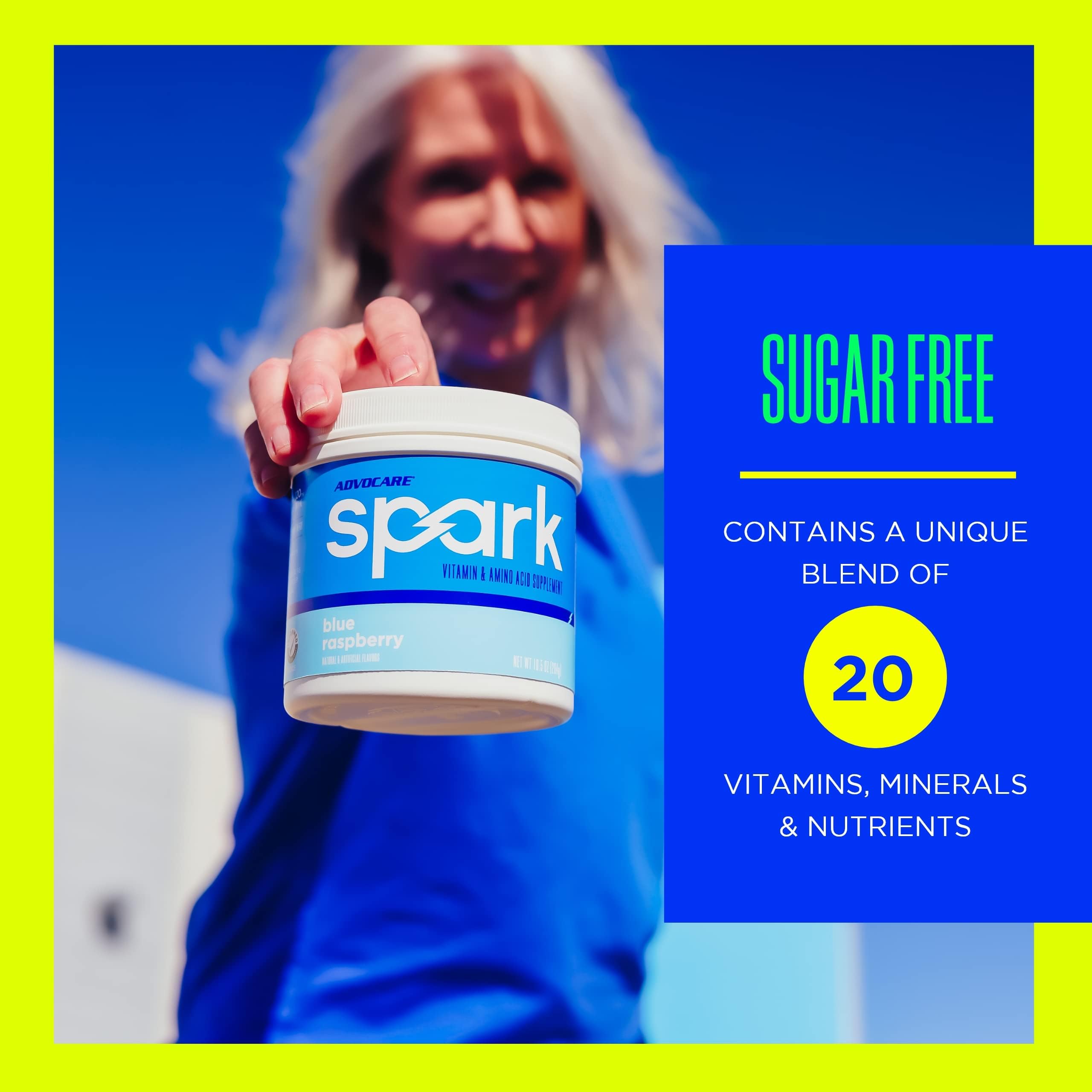 AdvoCare Spark label close-up highlighting caffeine and vitamins for alertness