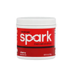 AdvoCare Spark cherry powder tub pour for on-the-go energy.