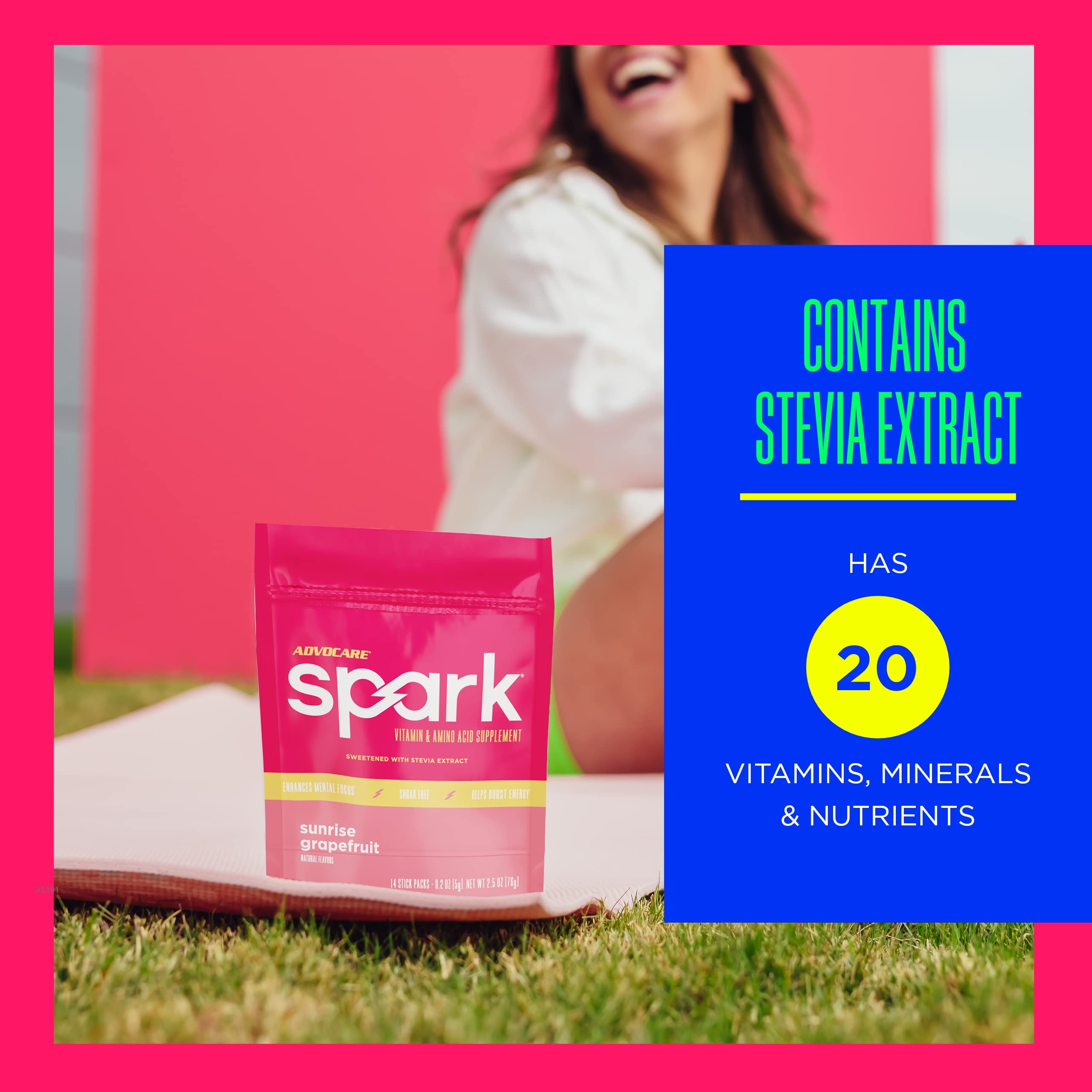 Advocare Spark dissolving in water, delivering bright citrus flavor and energy