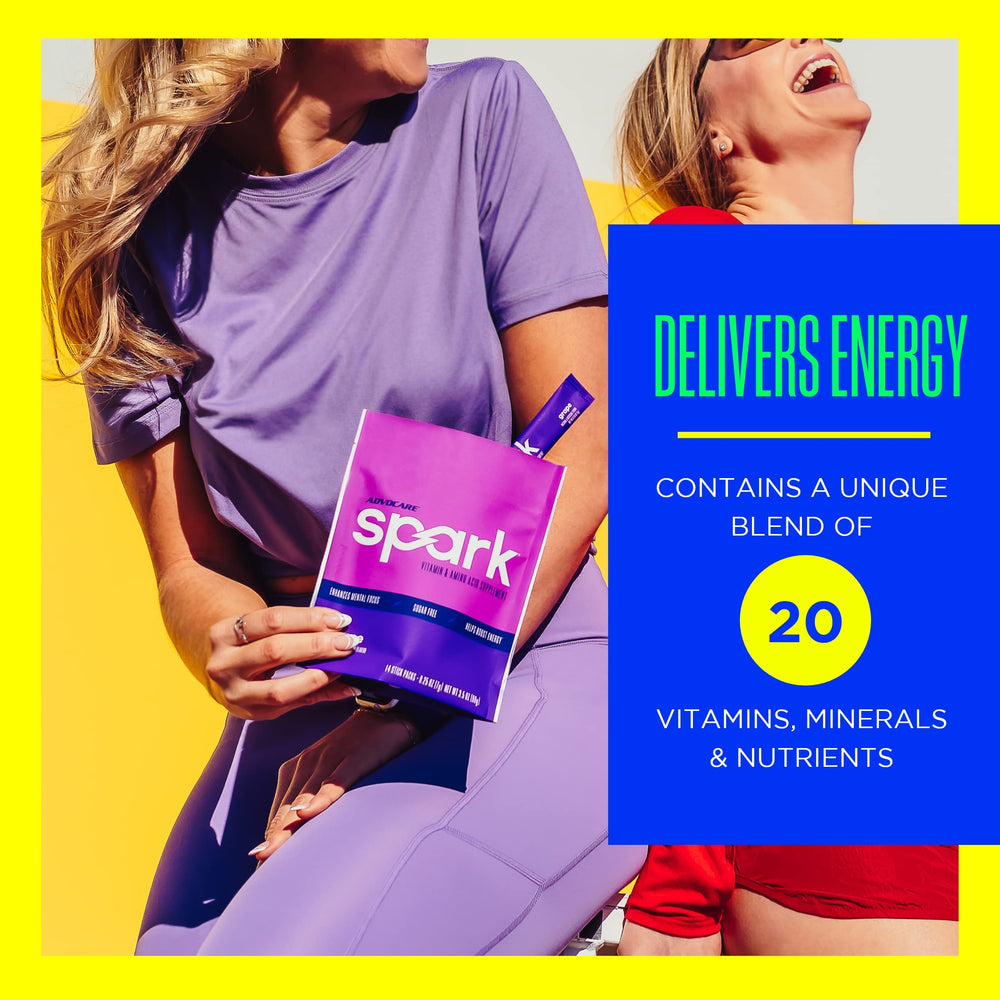 AdvoCare Spark grape flavor visual showcasing sugar-free energy option