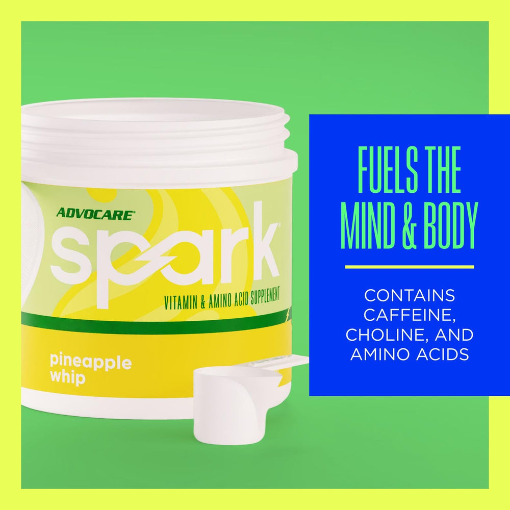 AdvoCare Spark ice-cold drink promoting smooth energy without jitters.