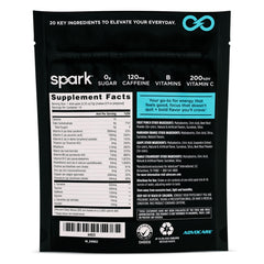 AdvoCare Spark stick-pack label closeup highlighting ingredients