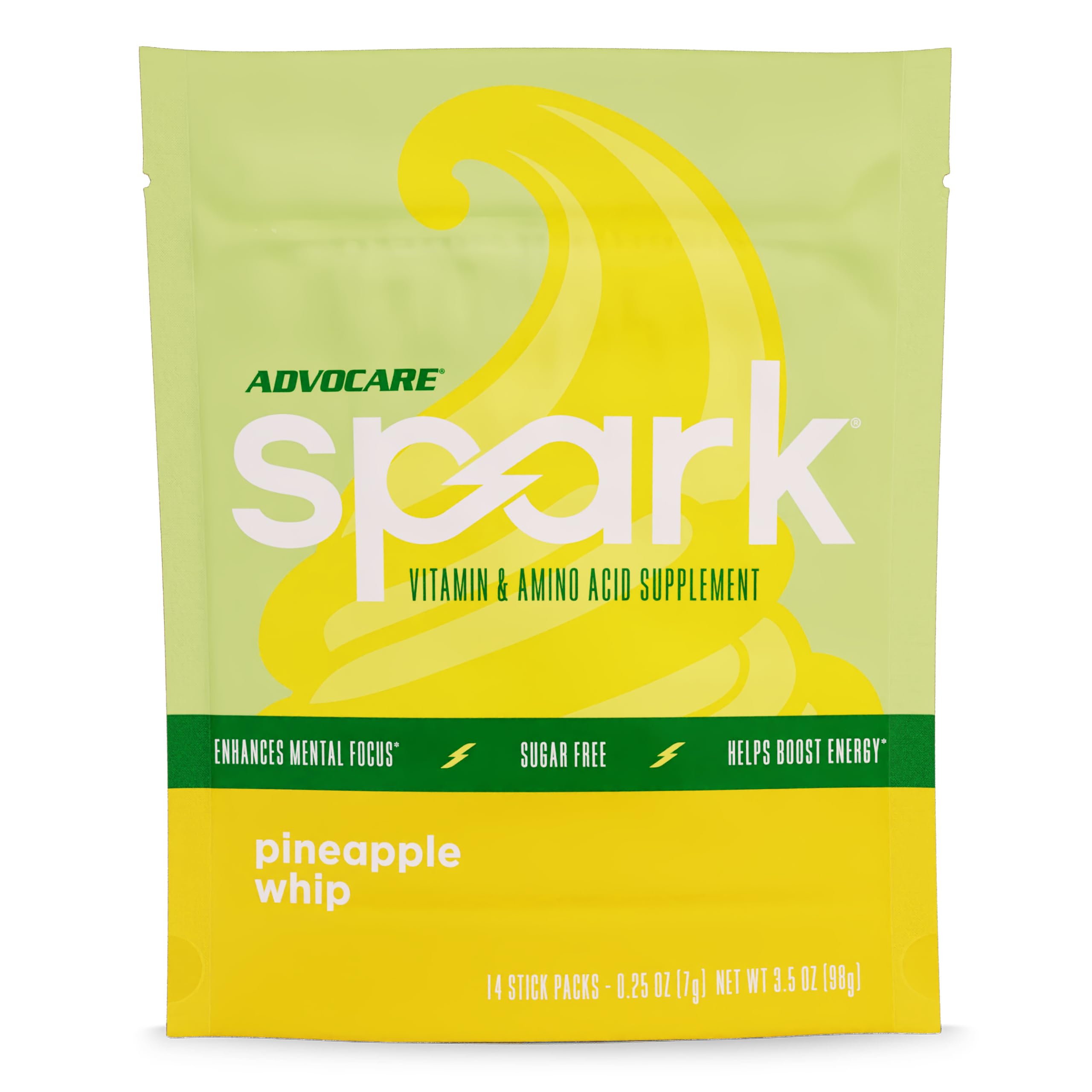 AdvoCare Spark stick packet front showing convenient energy on the go