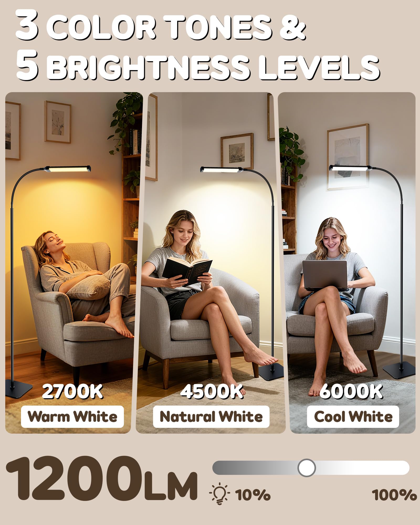 AearKing light therapy lamp adjustable height enabling precise mood lighting