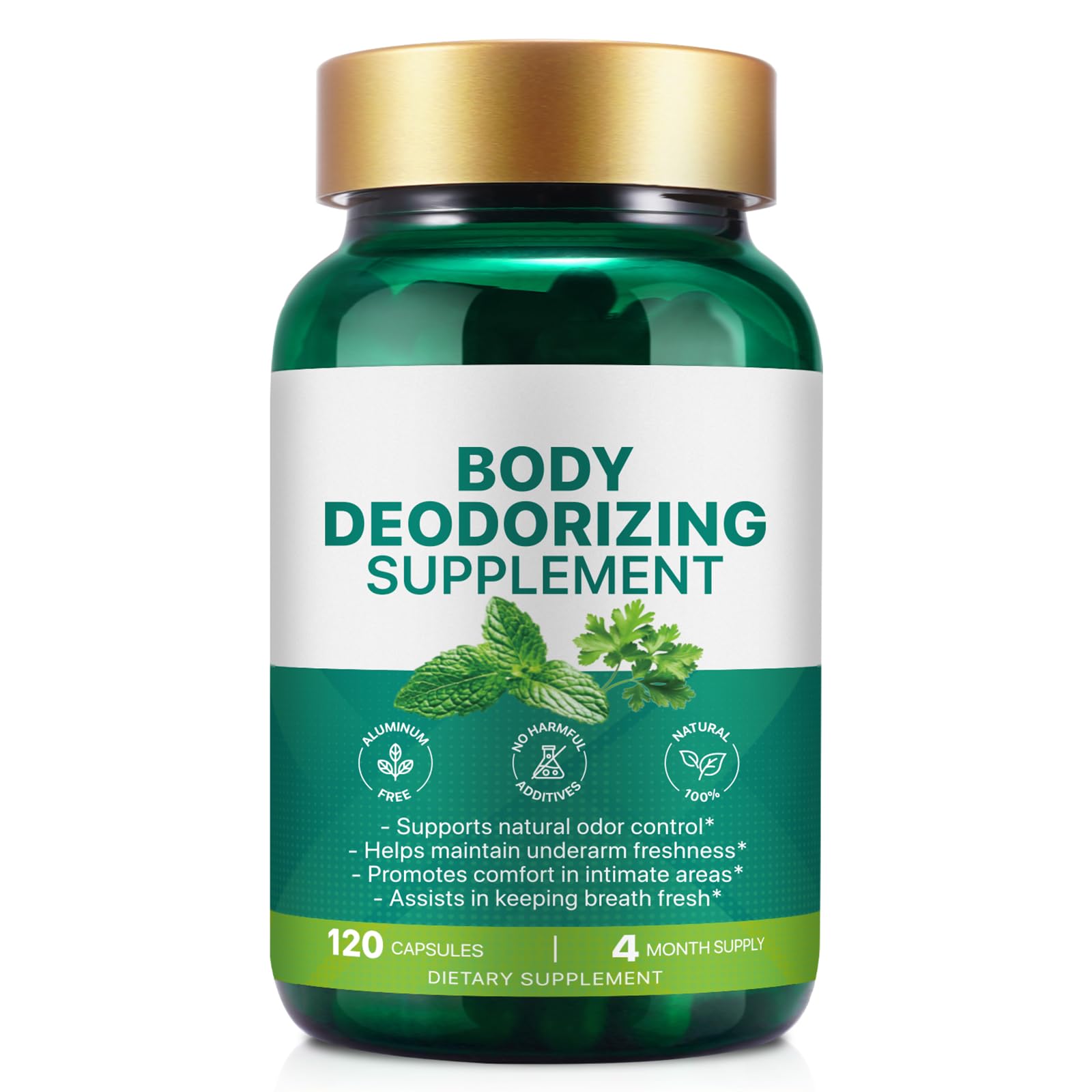 AEBEFBAW body deodorizing supplement bottle for natural internal odor control