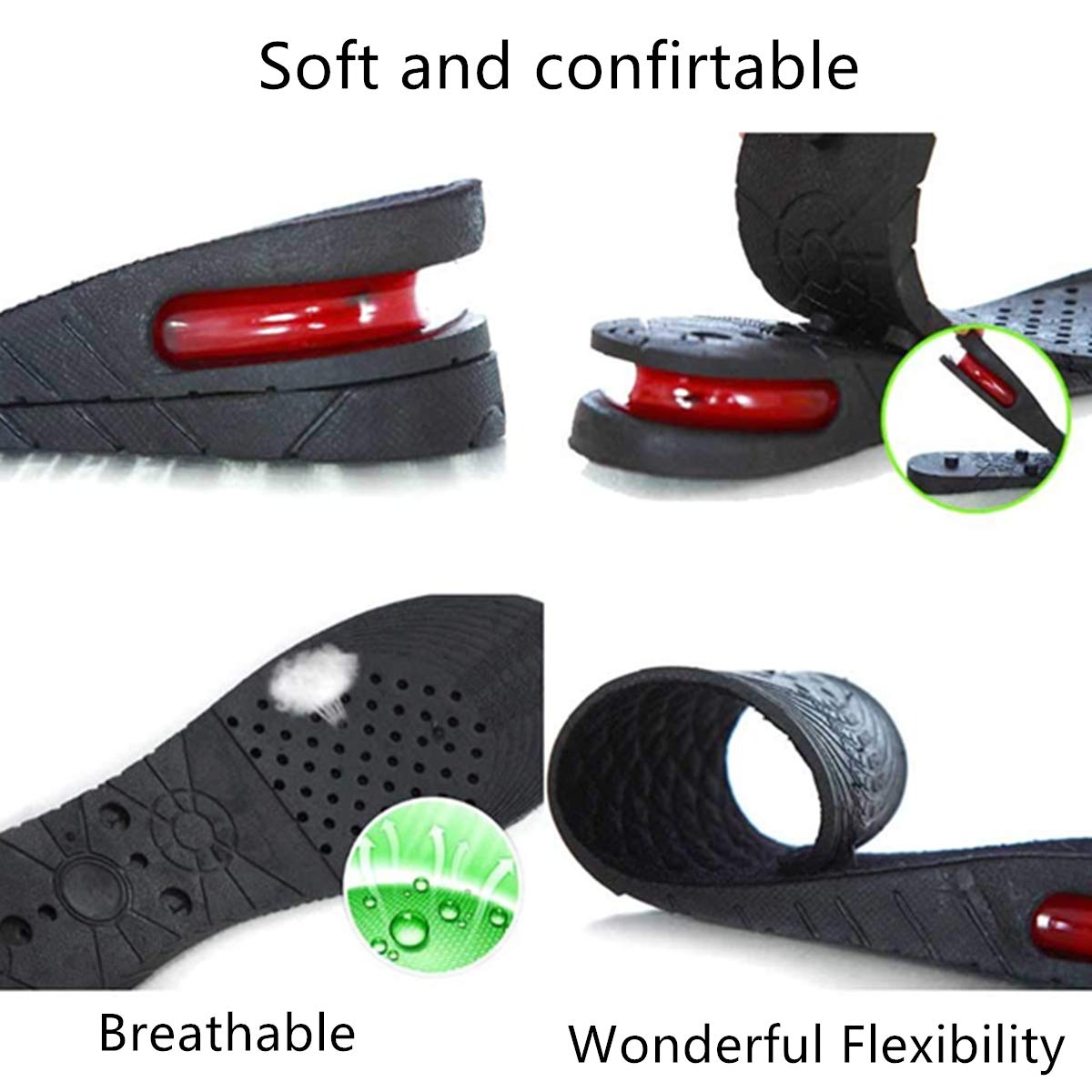 AEDNX discreet height boost insoles blend with casual footwear.