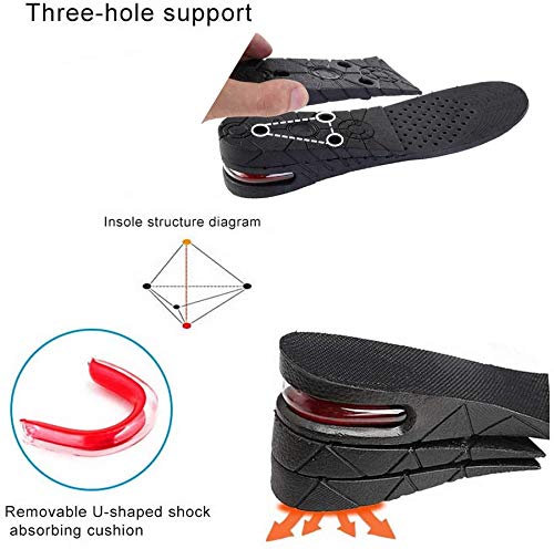 AEDNX elevator insoles showing adjustable height for a personalized fit and comfort.