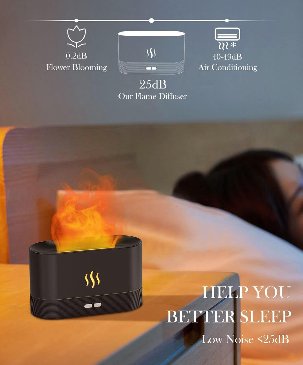 Aegci bedroom diffuser adds mood lighting for calmer evenings.