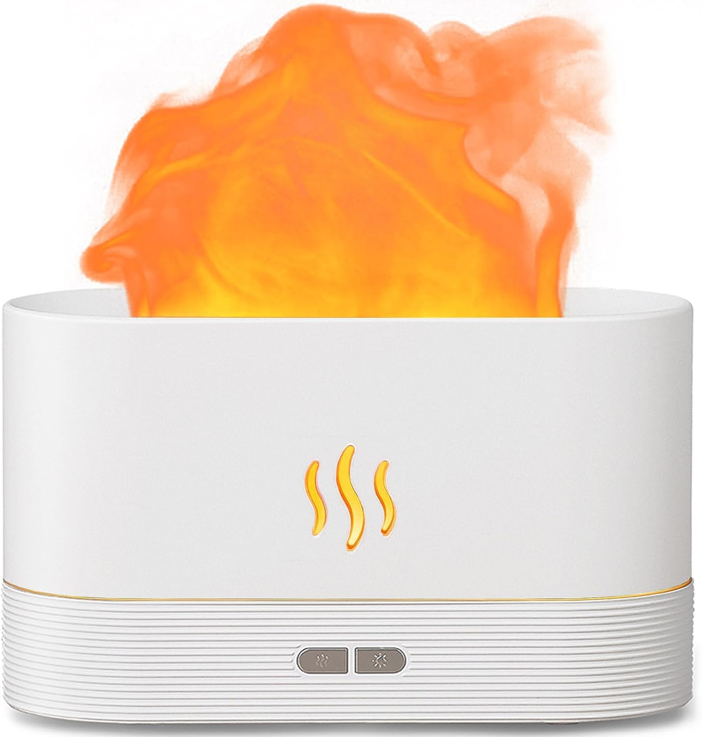 Aegci flame diffuser with realistic flame effect enhances ambient decor.