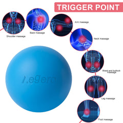 Aegero lacrosse ball blue shoulder-release eases upper body tension.