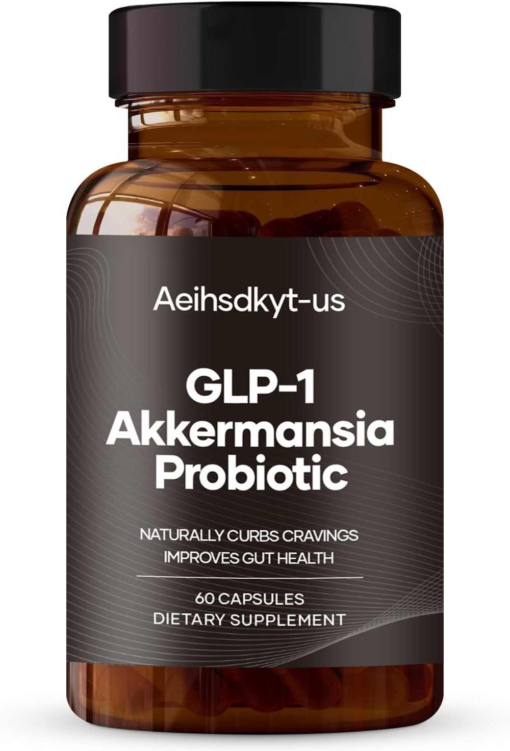AEIHSDKYT-US GLP-1 supplement bottle aids appetite control and gut-friendly support.