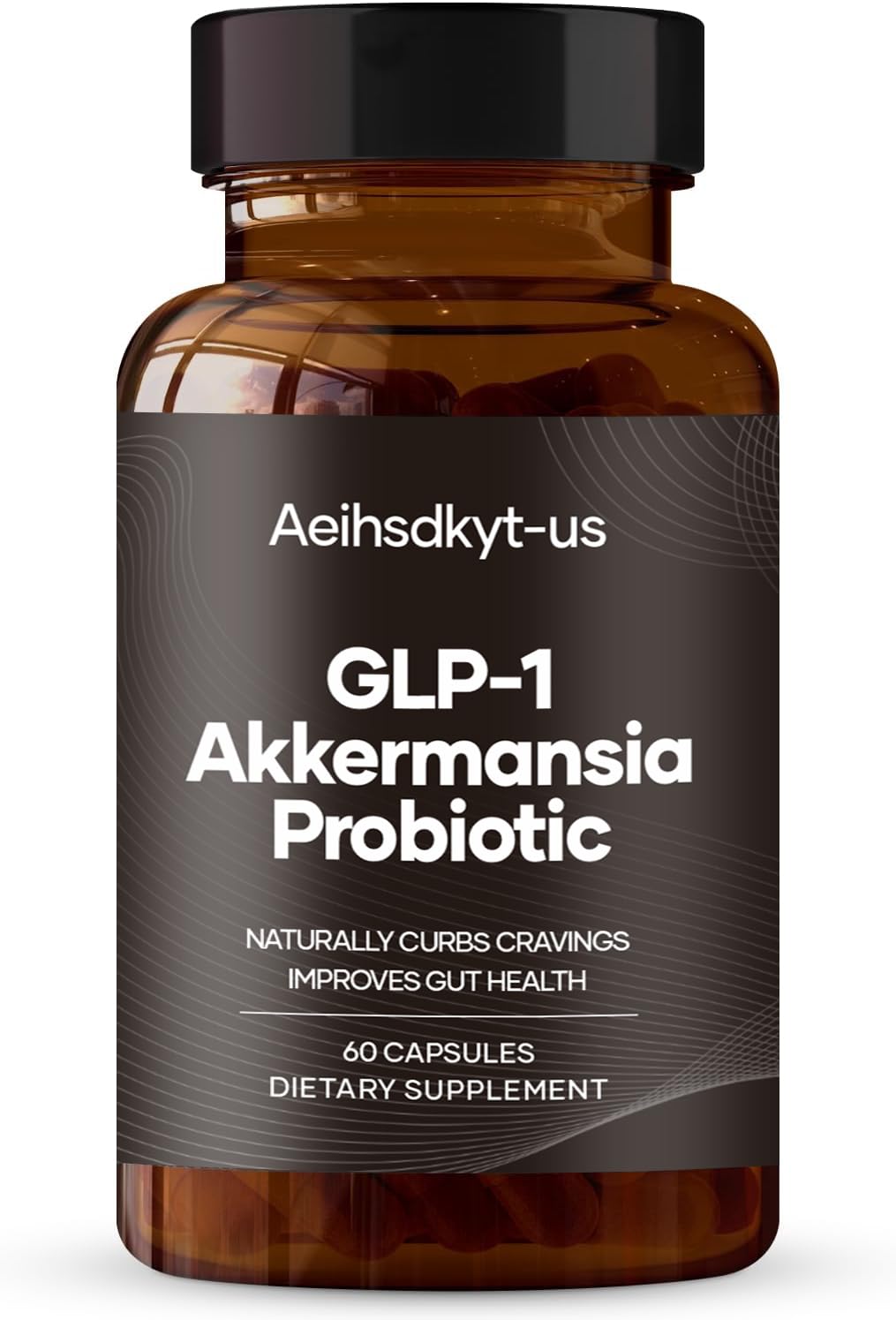 AEIHSDKYT-US GLP-1 supplement bottle aids appetite control and gut-friendly support.