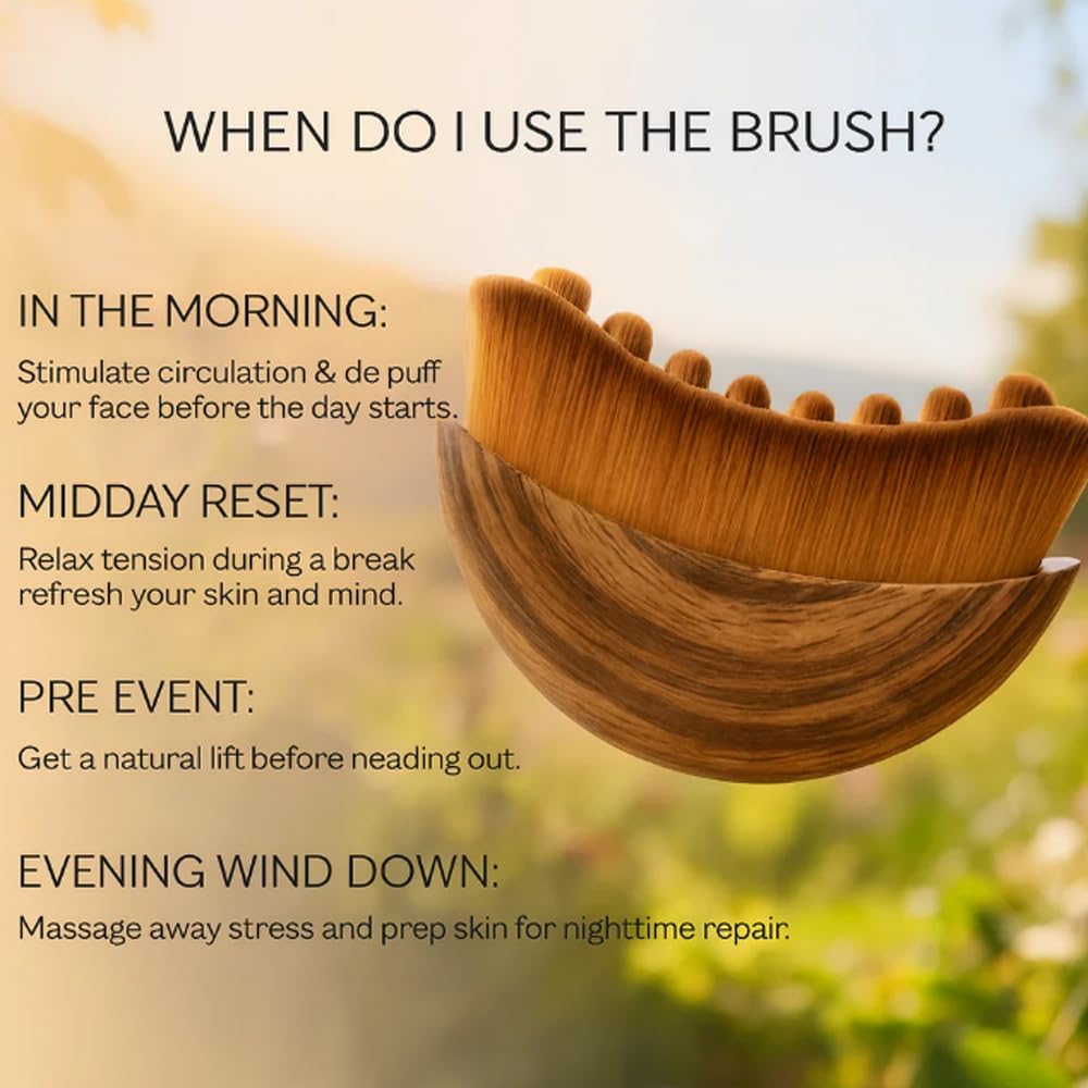 Product usage: serum absorption boost with Aeki brush during routine