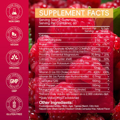 AEQNJV Magnesium Glycinate Gummies bottle back label shows magnesium content.