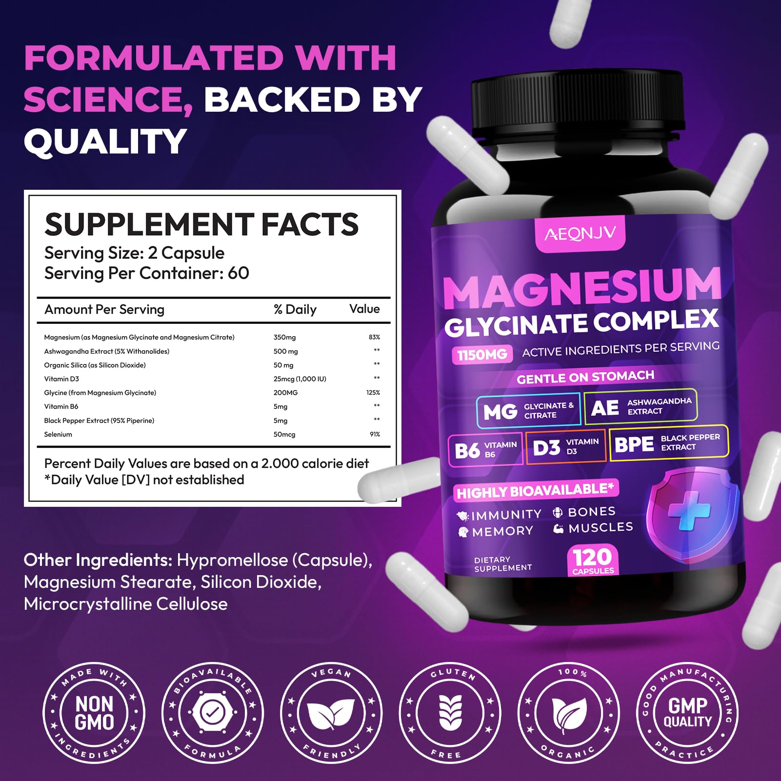 AEQNJV 120 capsules indicate a 60-day supply for convenience and value.