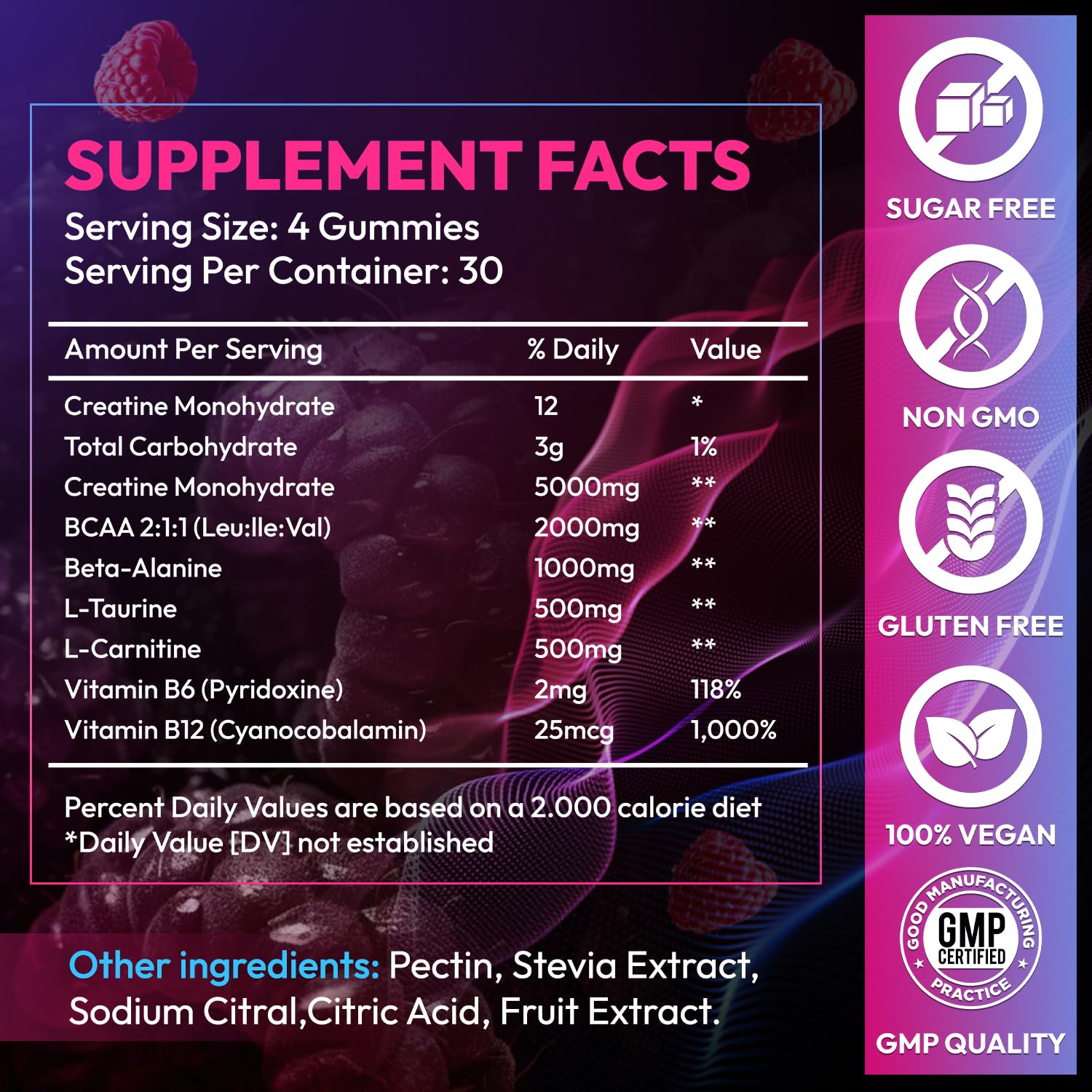 AEQNJV creatine gummies nutrition facts underline high-absorption creatine