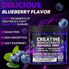 AEQNJV Creatine Gummies pour demonstrates quick, on-the-go energy between training sets.