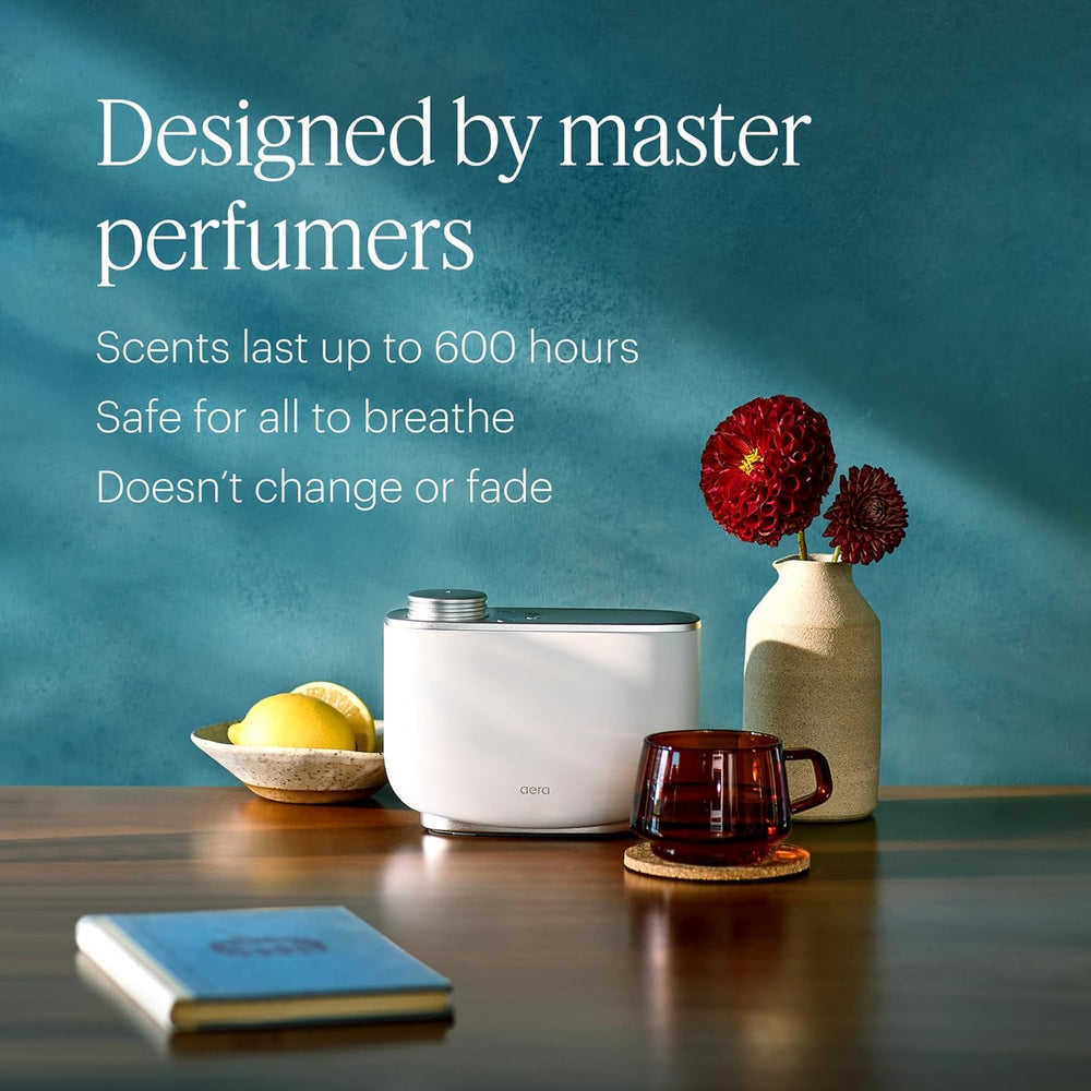 Aera Mini Sandalwood creates serene room ambience for calm focus.