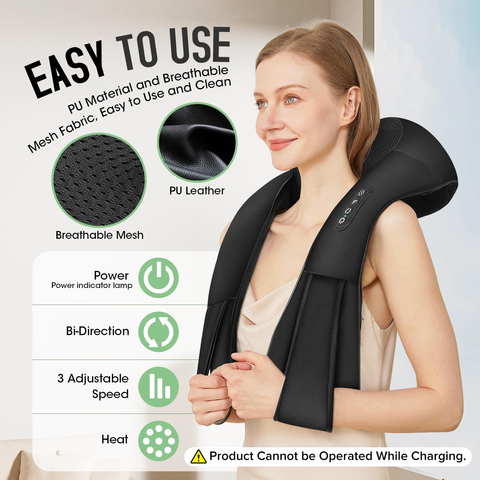 AERLANG cordless massager is ideal for home, office, car or travel