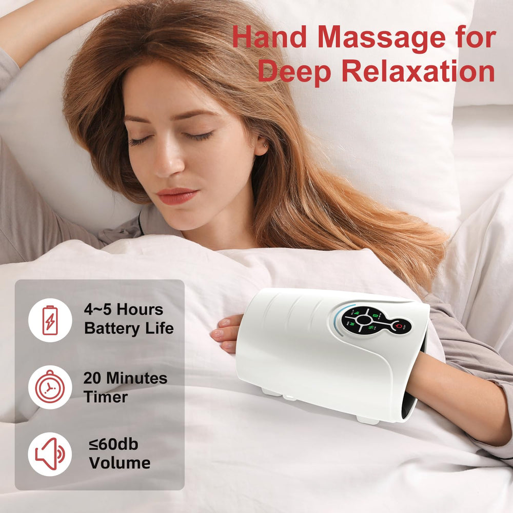 AERLANG Hand Massager auto shutoff after 10 minutes for safe sessions.