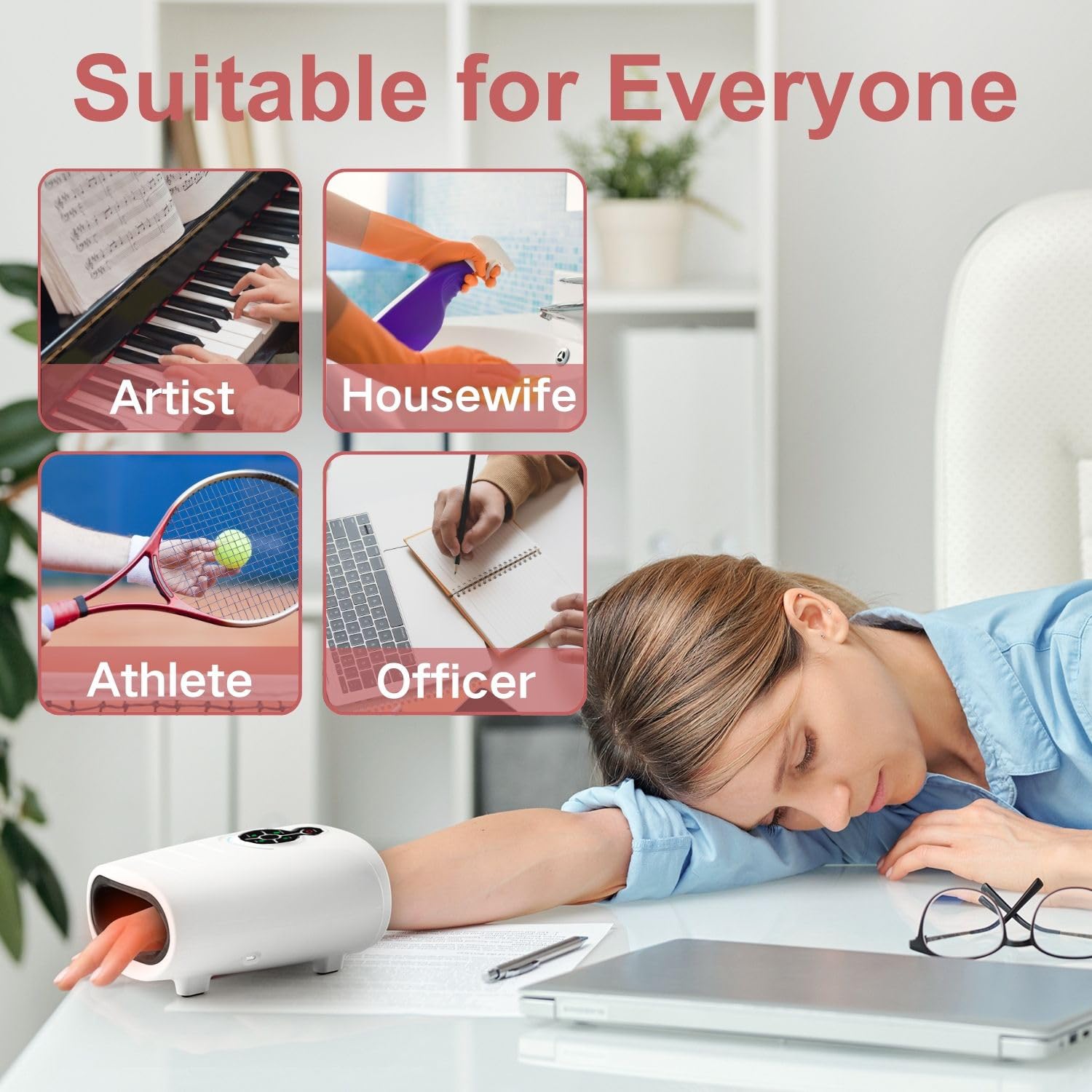 AERLANG Hand Massager Type-C charging enables fast, flexible recharging.