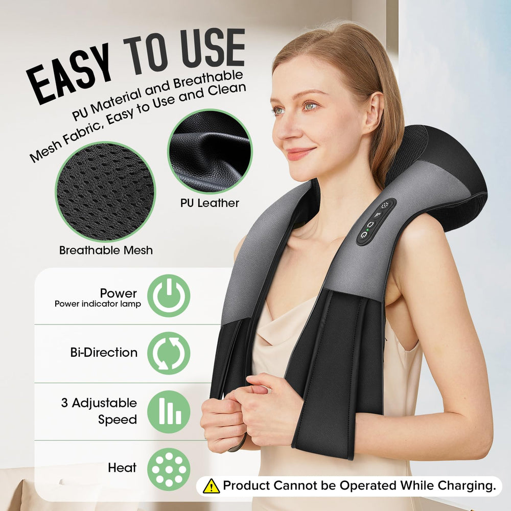 AERLANG neck massager heating function adds soothing warmth during sessions