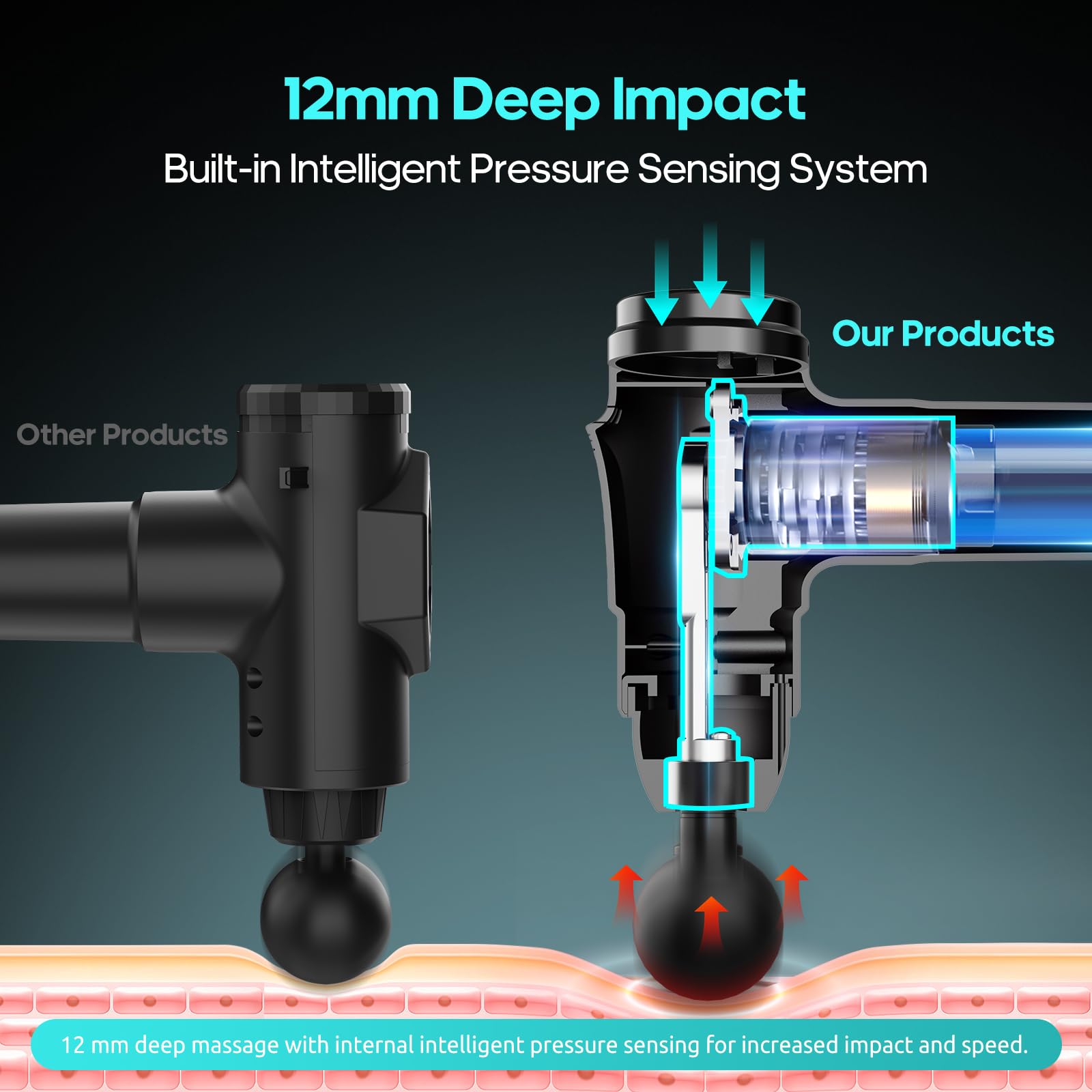 AERLANG massage gun showing the 20-speed dial for customizable sessions.