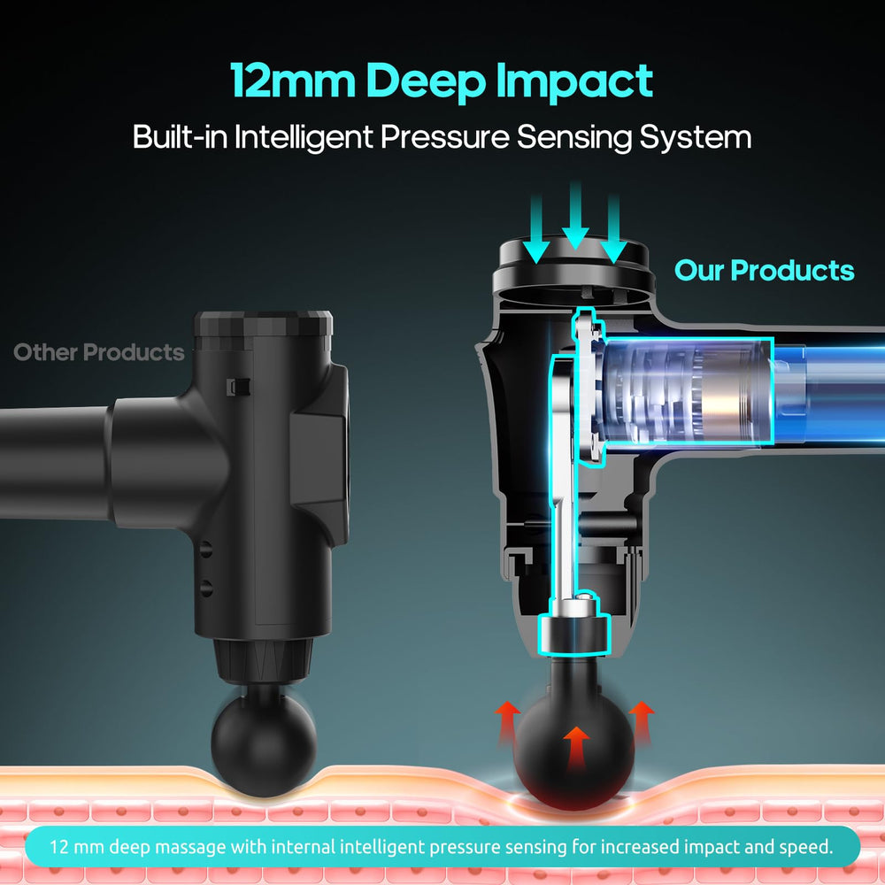 AERLANG massage gun showing the 20-speed dial for customizable sessions.