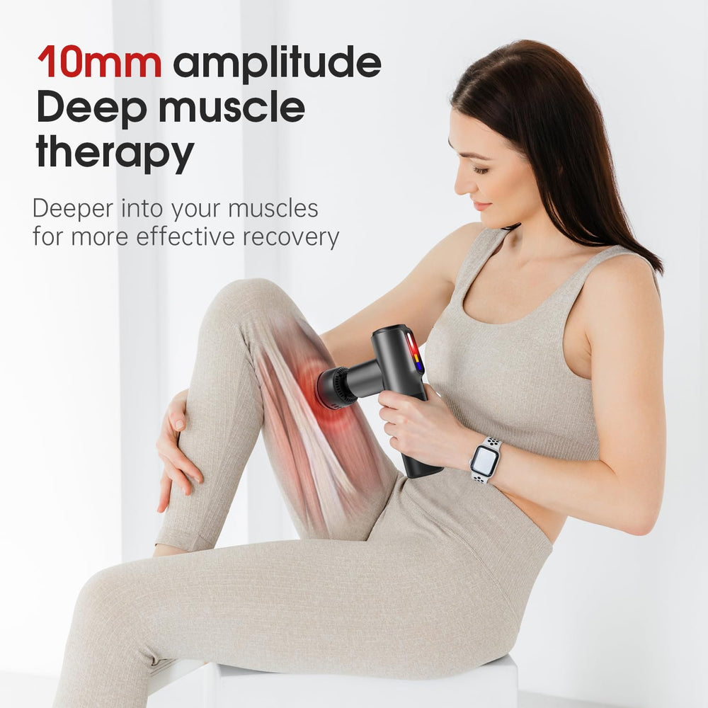 AERLANG massage gun shows five speed levels for customized intensity