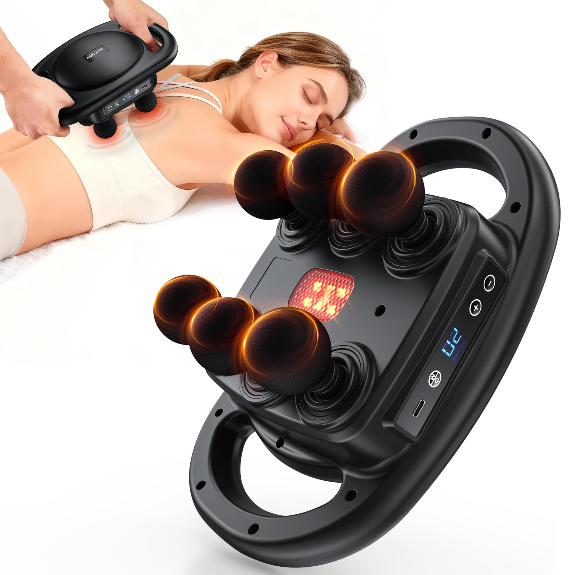 AERLANG Massage Gun front view for portable, on-the-go relief