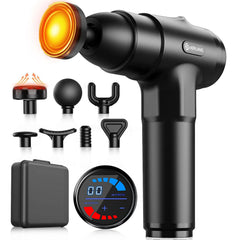 AERLANG massage gun with heated head for targeted relaxation and warmth.