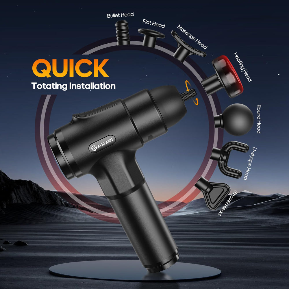 AERLANG massage gun operating quietly for discreet use at home or office.
