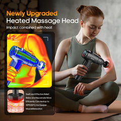 AERLANG massage gun showing six attachments for versatile use.