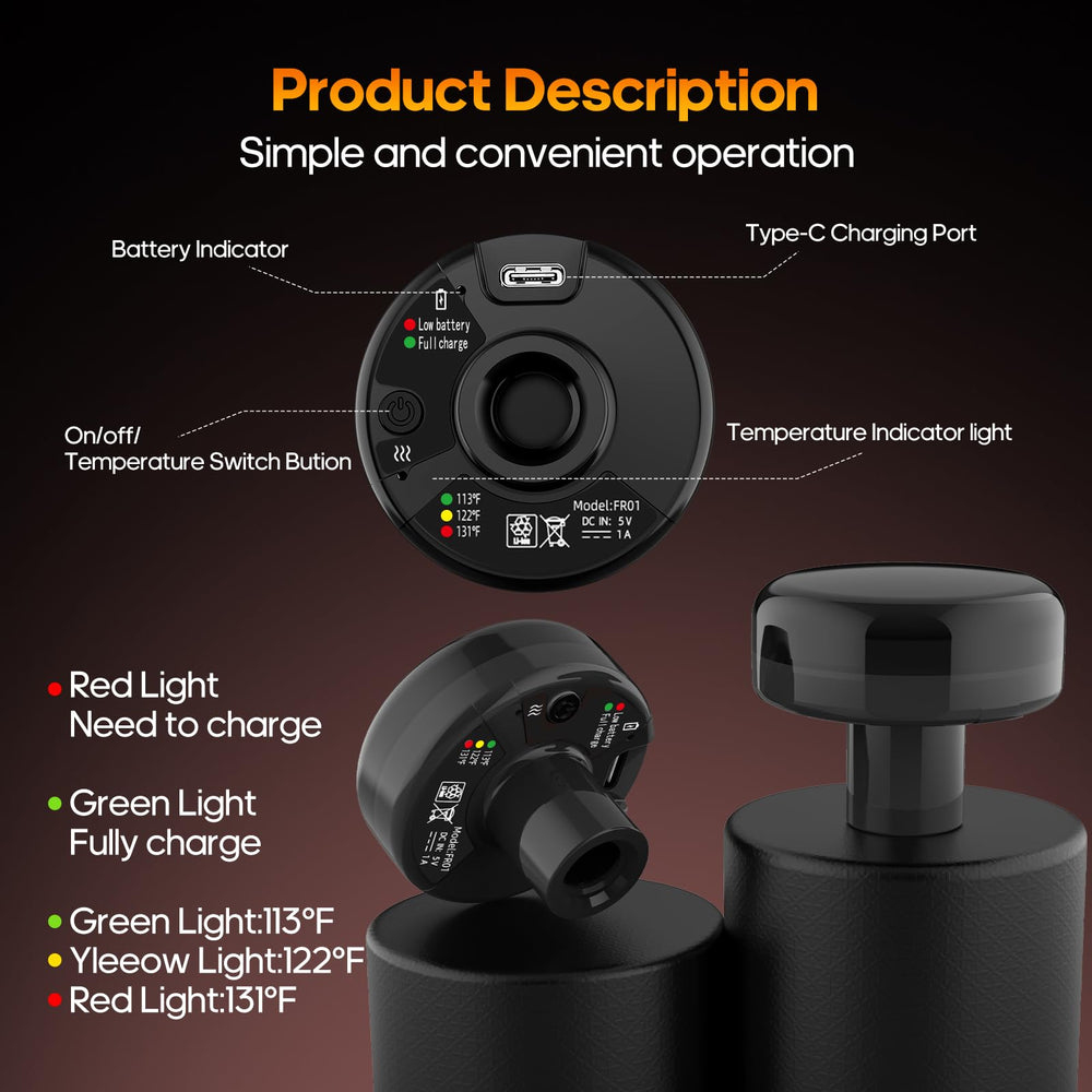 AERLANG massage gun with temperature settings up to 131°F for customizable warmth.